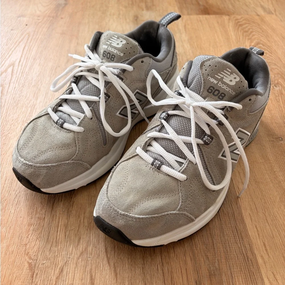New Balance 608 Gray Athletic Sneakers size 8.5 with soft and supportive insert